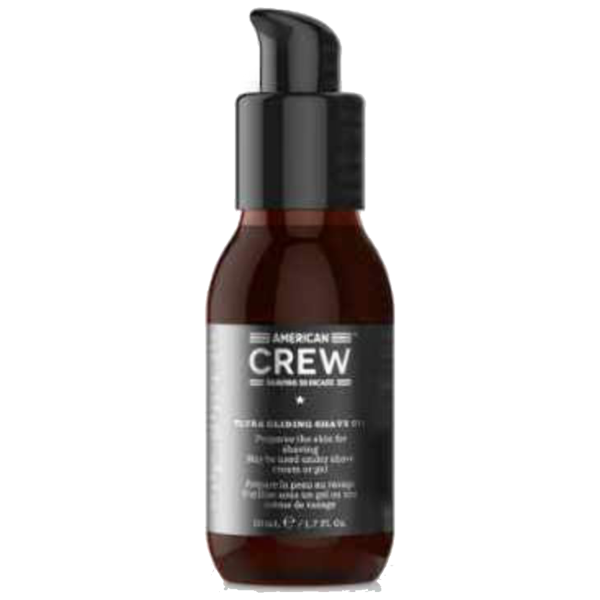 Bote de la marca American Crew, conteniendo aceite para cuidar hidratar y fortalecer el pelo de la barba