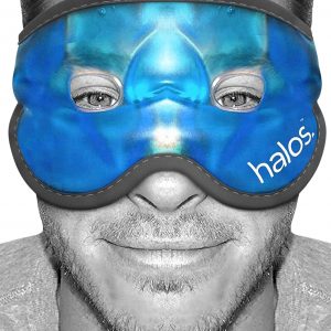 Antifaz para el rostro másculino con efecto anti ojeras, anti estrés. De la marca Halo