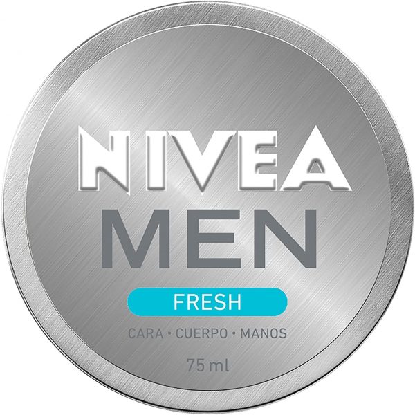 Bote circular de la marca Nivea para cuidado masculino de cara, cuerpo y manos. Efecto refrescante