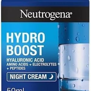 Bote conteniendo crema para uso nocturno conteniendo ácido hyalurónico, electrolitos y aminoacidos para el cuidado de la piel masculina