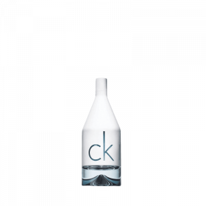 Botella de color blanco con las iniciales CK en el frente
