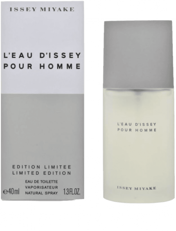 Botella de perfume de cristal transparente con tapón cuadrado de plástico de la marca Issey Miyake